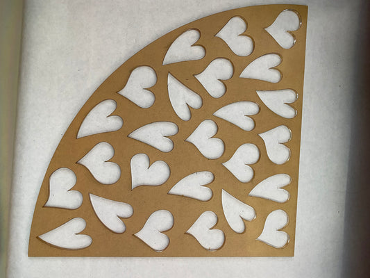 Reusable acrylic bleaching sleeve stencil whimsy hearts