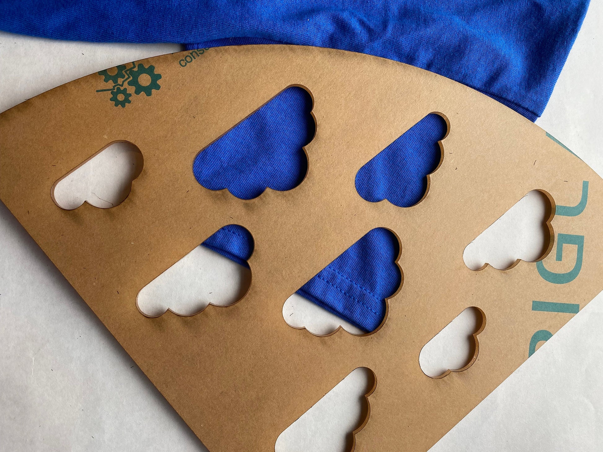Reusable acrylic bleaching sleeve stencil clouds