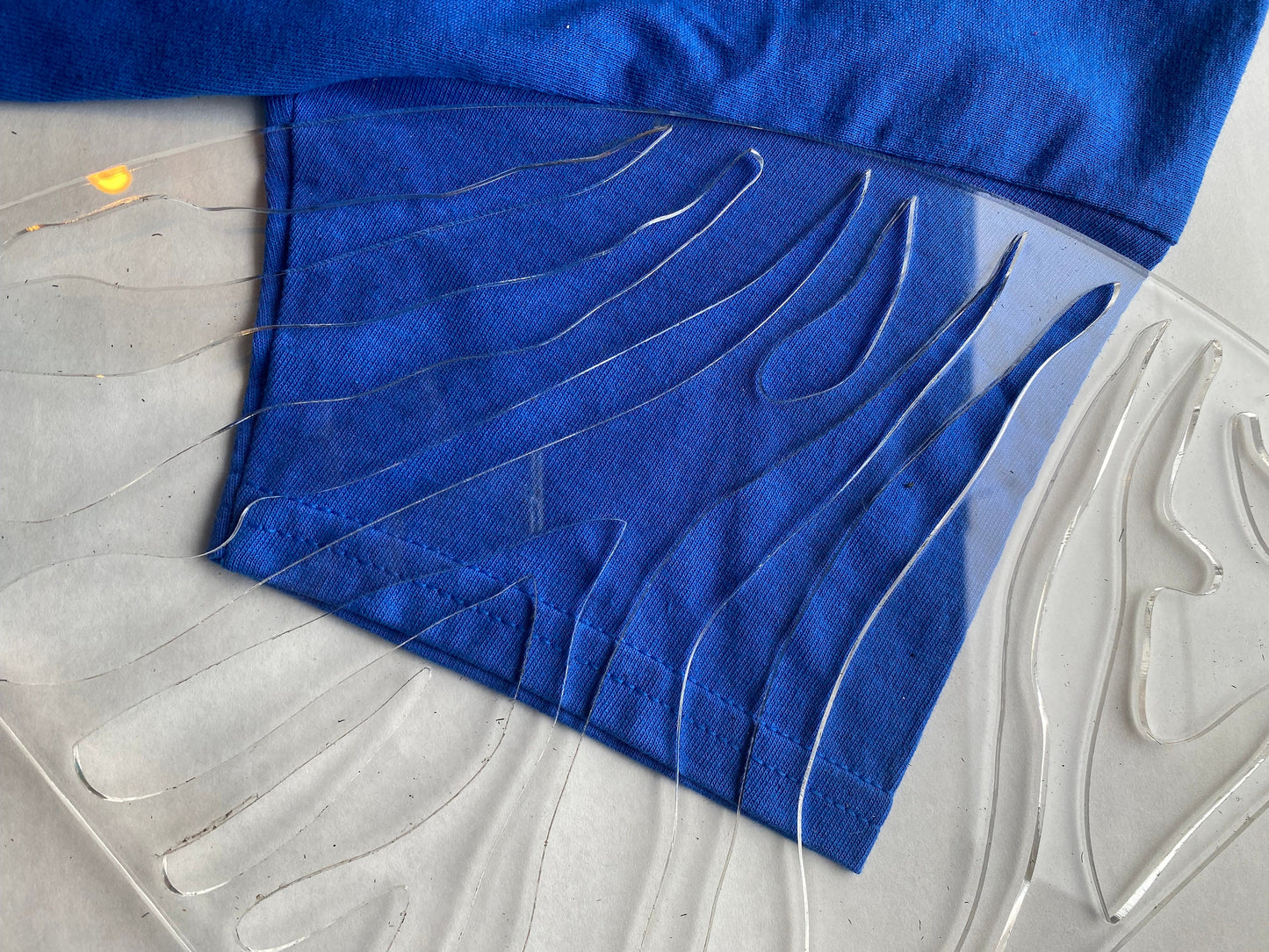 Reusable acrylic bleaching sleeve stencil zebra stripes