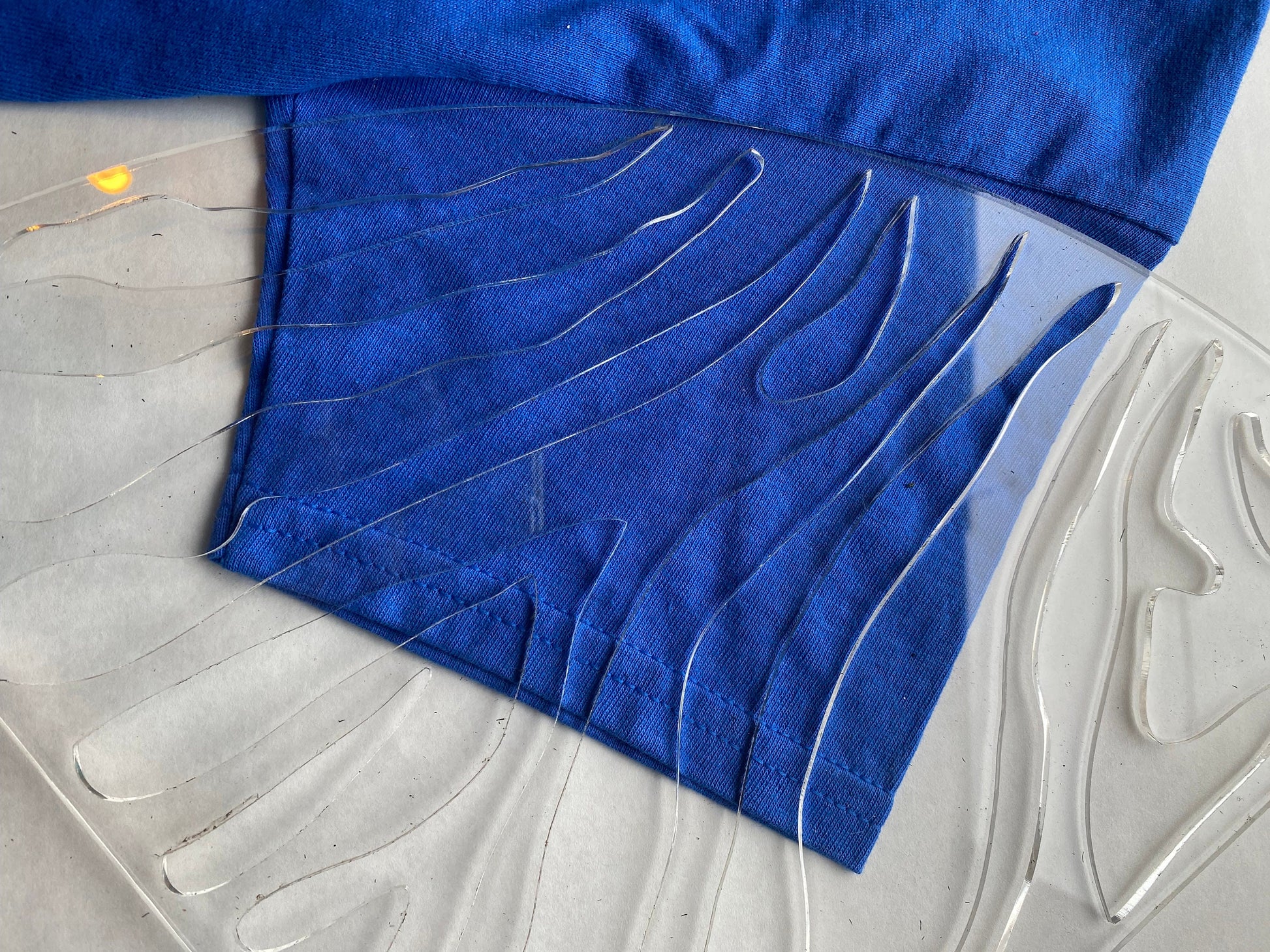 Reusable acrylic bleaching sleeve stencil zebra stripes