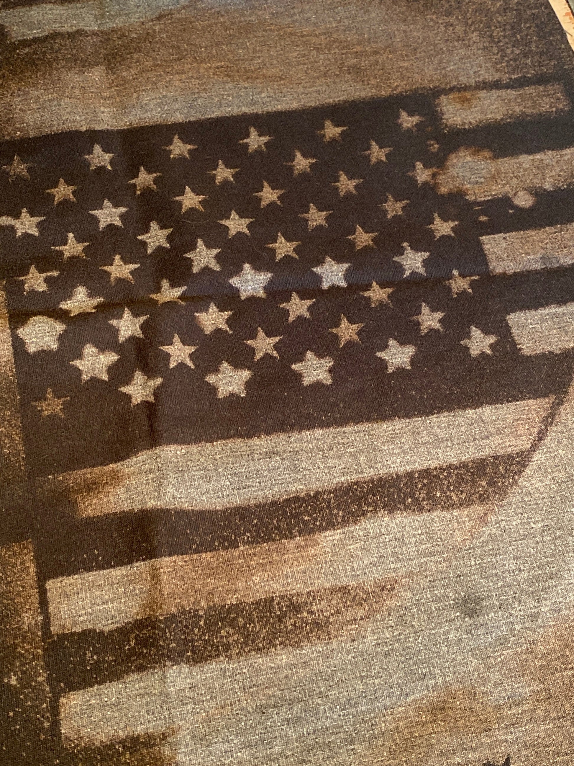 Reusable acrylic bleaching sleeve stencil sleeve slices American flag.
