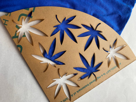 Reusable acrylic bleaching sleeve stencil pot leaf