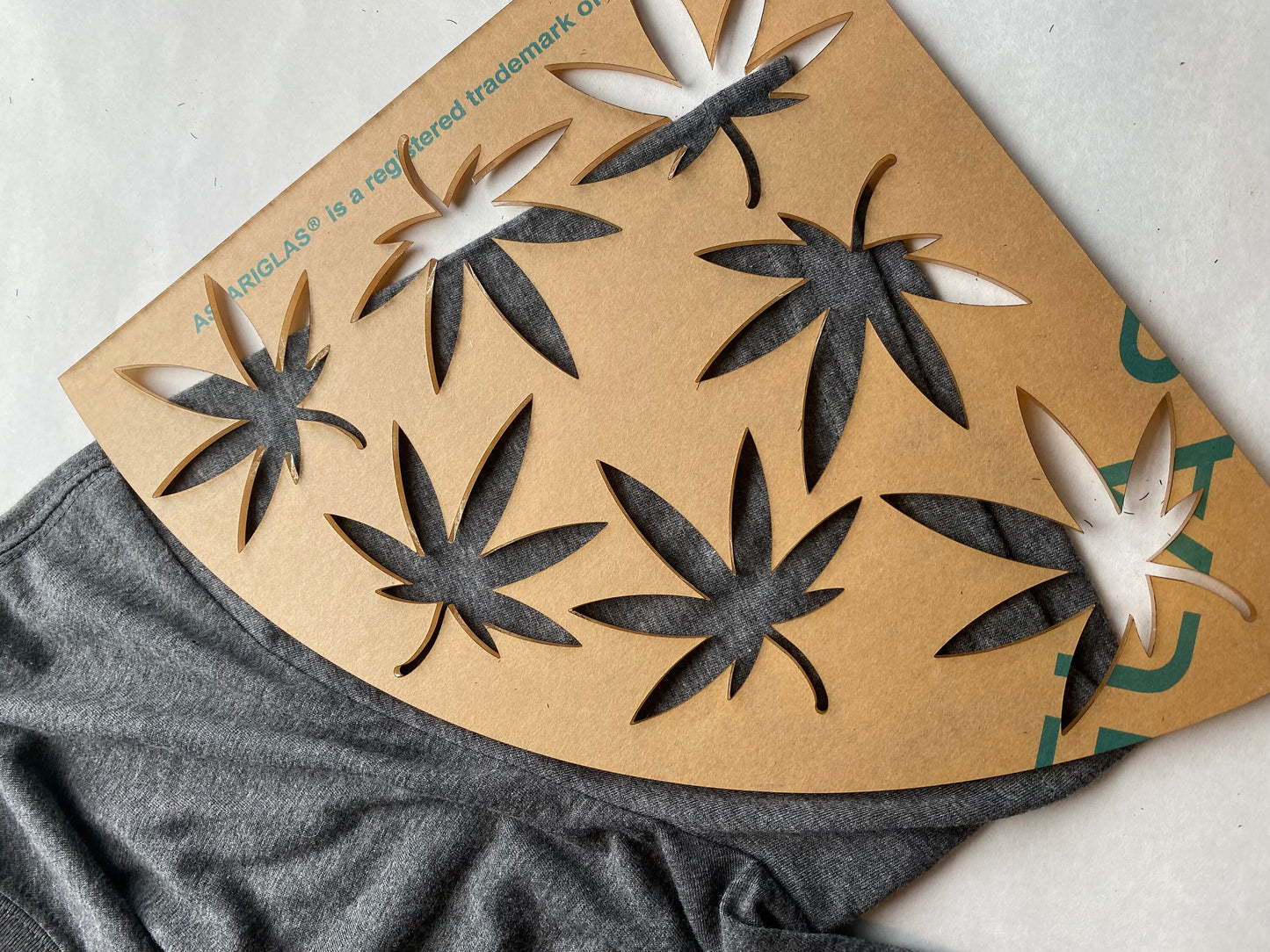 Reusable acrylic bleaching sleeve stencil pot leaf