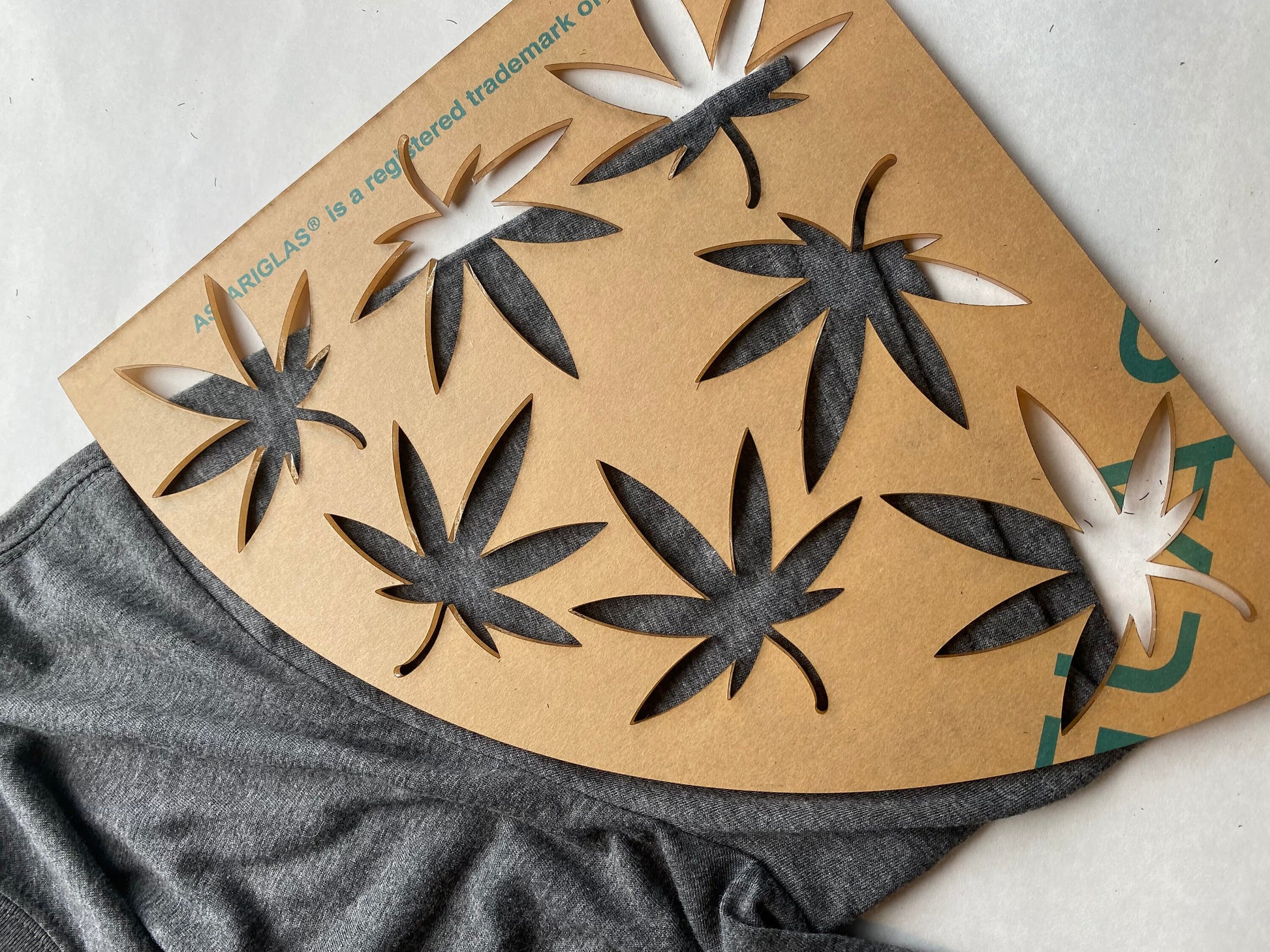 Reusable acrylic bleaching sleeve stencil pot leaf