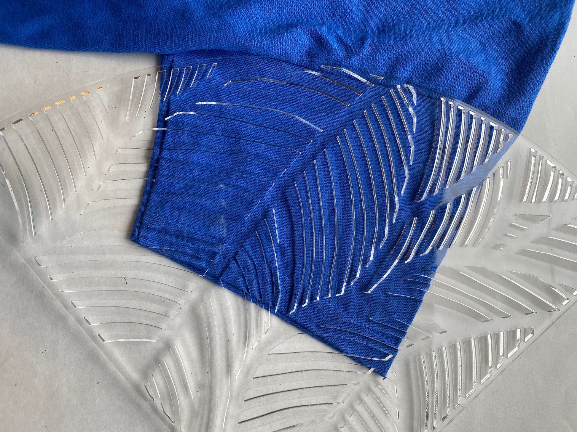 Reusable acrylic bleaching sleeve stencil boho leaves