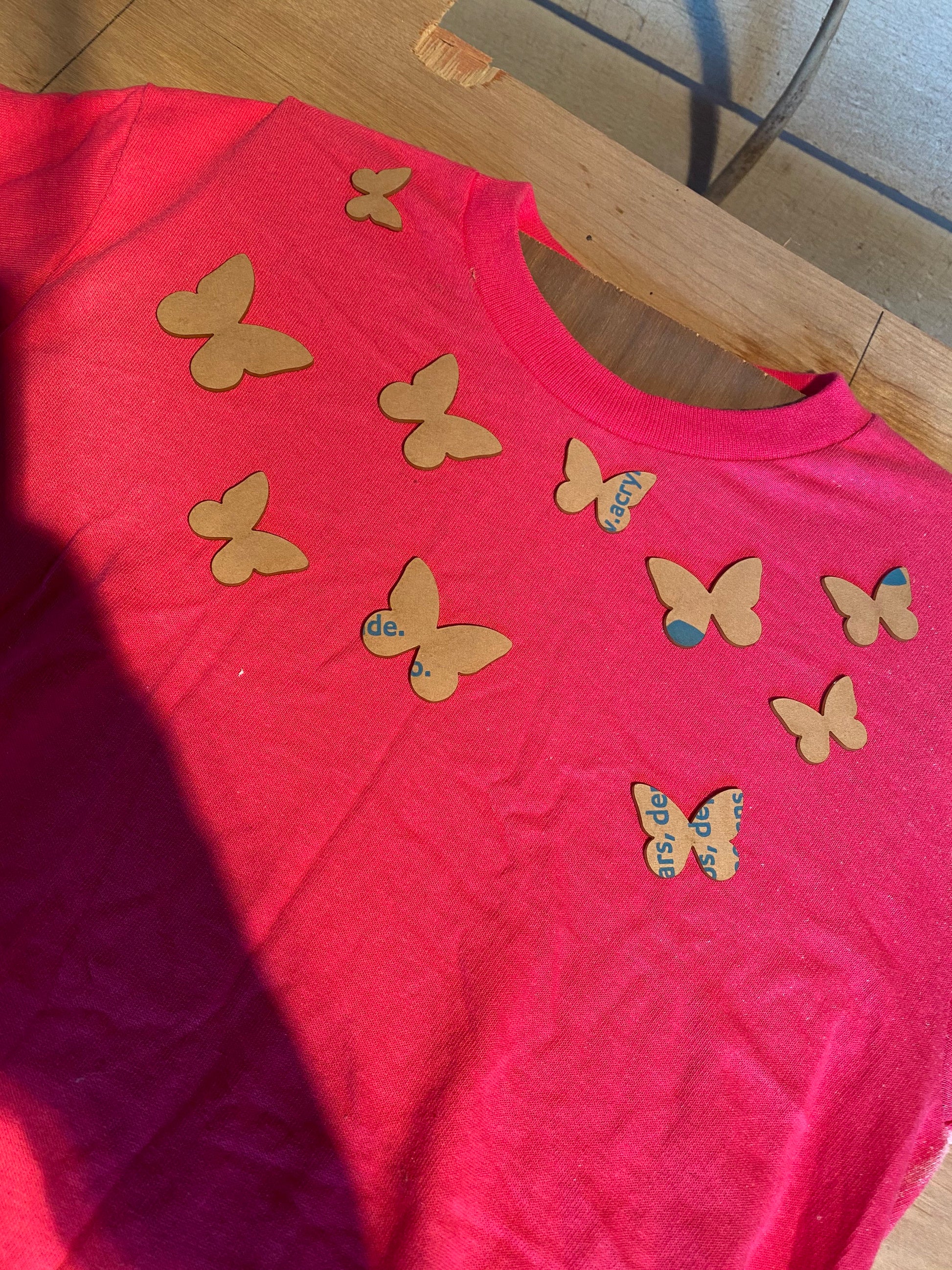 Reusable acrylic bleaching sleeve stencil Butterflies.