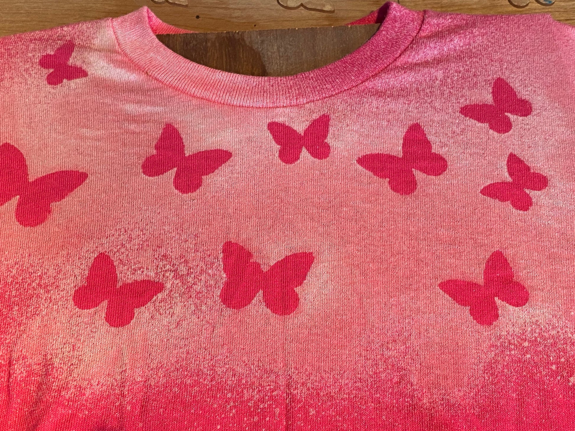 Reusable acrylic bleaching sleeve stencil Butterflies.
