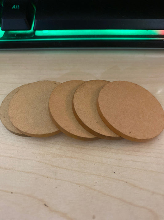 5- 1.5 inch acrylic blanks without holes
