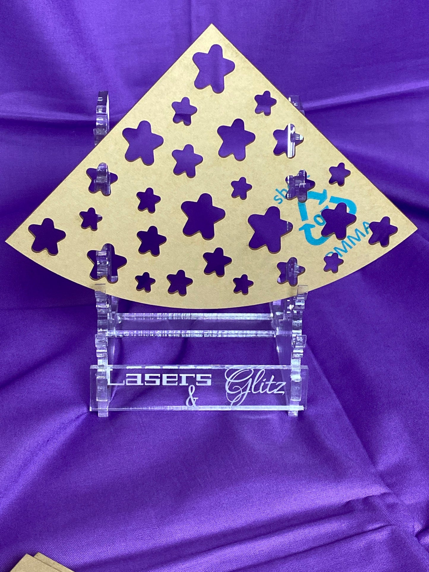 SMALL acrylic bleaching stencil STARS