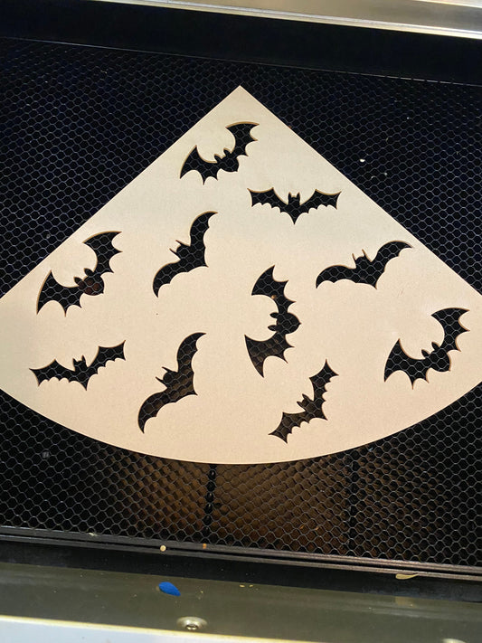 Halloween Reusable acrylic bleaching sleeve stencil GHOSTS AnD BATS
