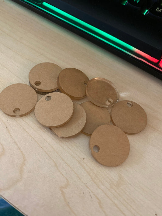 10 1 inch acrylic blank charms