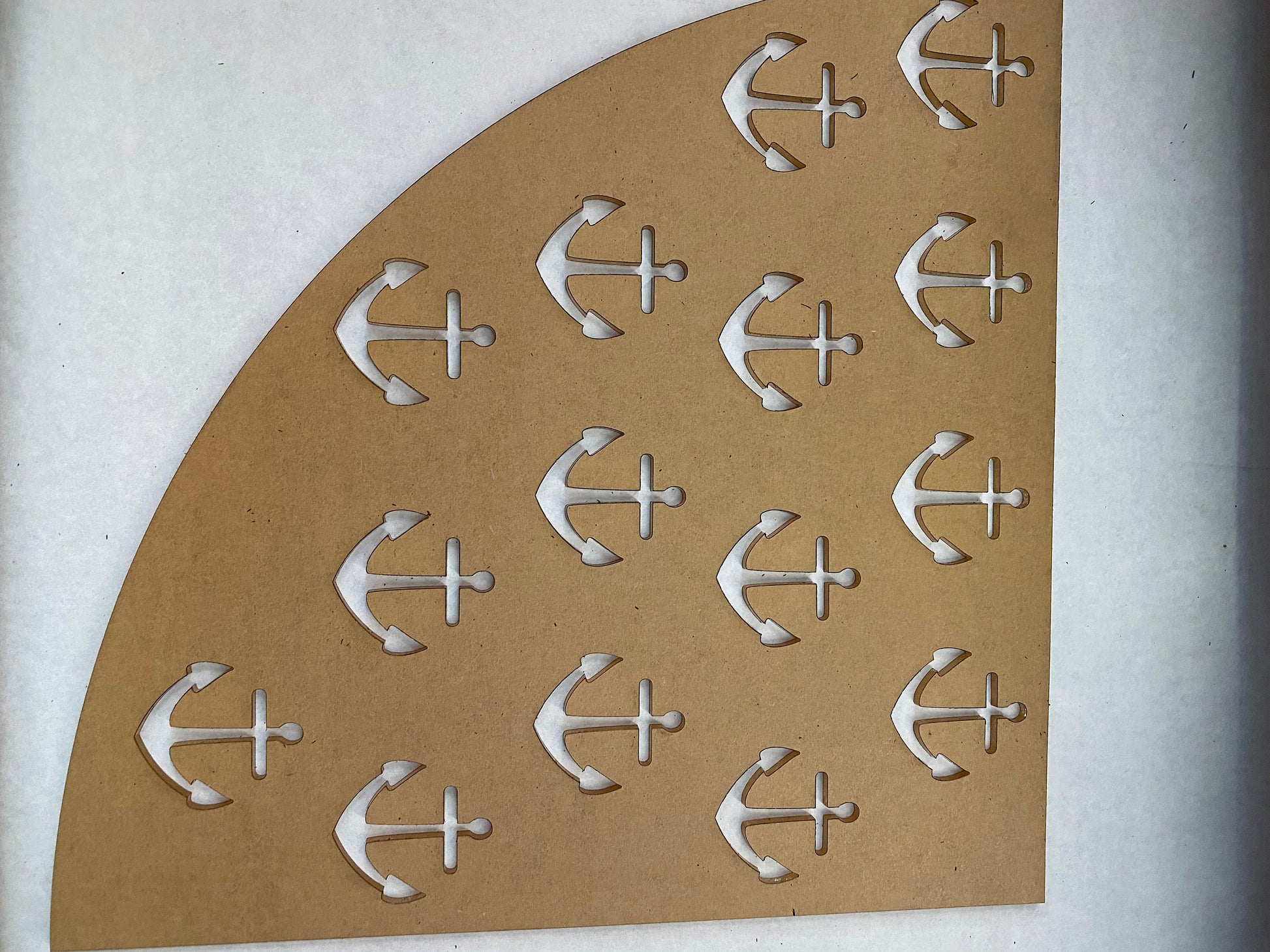 Reusable acrylic bleaching sleeve stencil large anchor