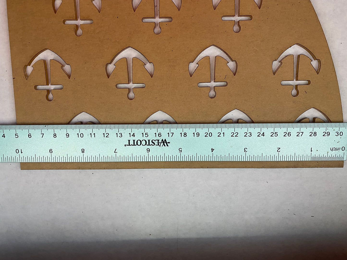 Reusable acrylic bleaching sleeve stencil large anchor