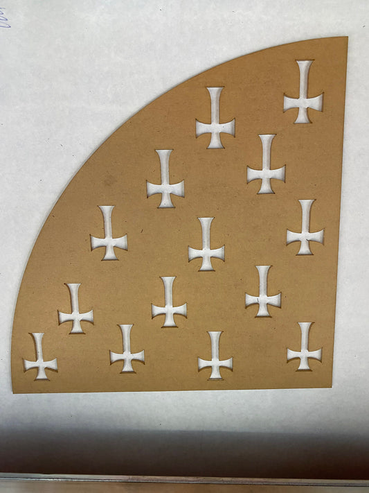 Reusable acrylic bleaching sleeve stencil large crosses